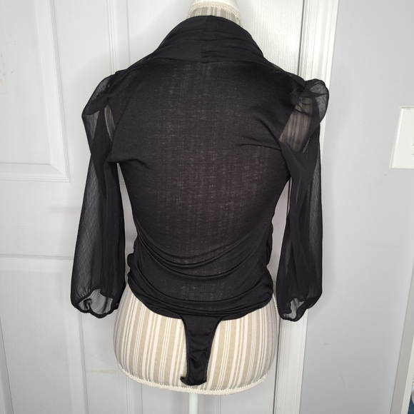 Know Style Sheer open front black body suit - Picture 7 of 7